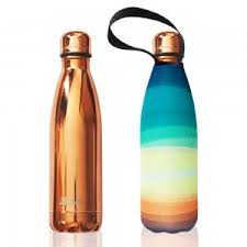 Stainless Steel Insulated Bottle + Carry Cover 500ml - Sunrise Print